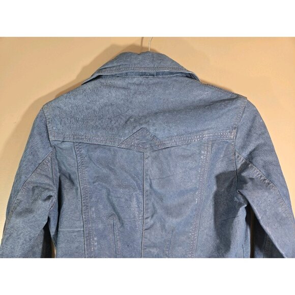 Women's Wilson's Blue Leather Jacket, Size M, RN 69425 - Picture 8 of 12